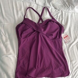 Sporti twist underwire tankini top in amethyst 36B/C